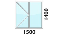 PVC прозорец 1500х1400