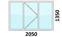 PVC прозорец 2050х1350 в средата се отваря