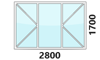 PVC прозорец 2800х1700