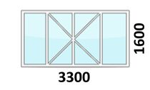 PVC прозорец 3300х1600